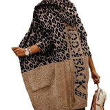 Street Loose Leopard-Print Letter Jahua Casual Hoodie Medium Long Women's Sweater Cardigan Woman HZ1208