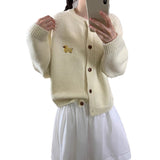 Lazy Wind Soft Knitted Cardigan Women's Autumn And Winter 2025 Korean Version Of The Collar Loose Casual Sweater Jacket HZ1208