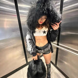 2025 Zippered Sweater Tide Street Net Red Hooded Cardigan Hottie Jacket New Top HZ1208