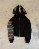 Y2K Street Retro Hoodie Loose Metal Decorative Zippered Sweater HZ1208