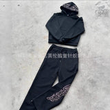 TRAPSTAR Letter Print Men's And Women's Multi-Color Warm Two Sets Of Loose Hoodie + Pants Jogging Set HZ1208