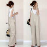Evening Trousers 2025 Summer New Women's Slings Solid Color Casual Loose Broad Leg Pants HZ1220